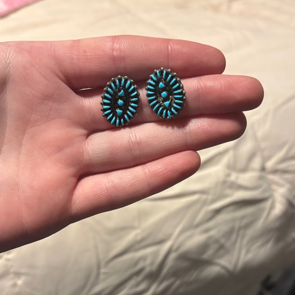 Elegant Blue and Silver Earrings